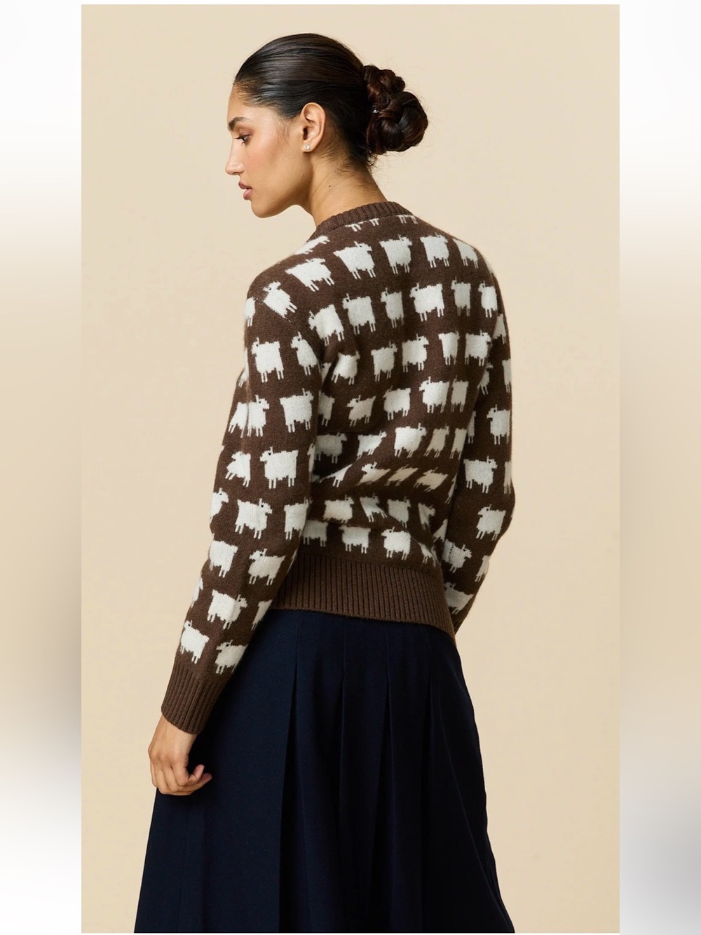 NEW Rowing Blazers Warm and Wonderful Oversized Wool Sheep Sweater Brown Large - Picture 3 of 9